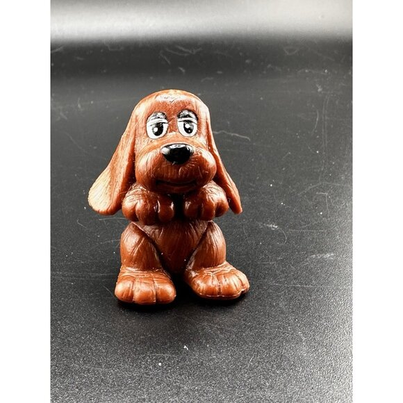 Vintage 1984 LGT Pound Puppies Dog PVC Figure Cake Topper Tonka 1980s Brown - Picture 2 of 9